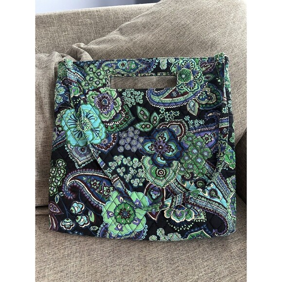 Vera Bradley Quilted Paisley Tote Retired Blue Rhapsody Removable Strap 14” - Picture 1 of 8